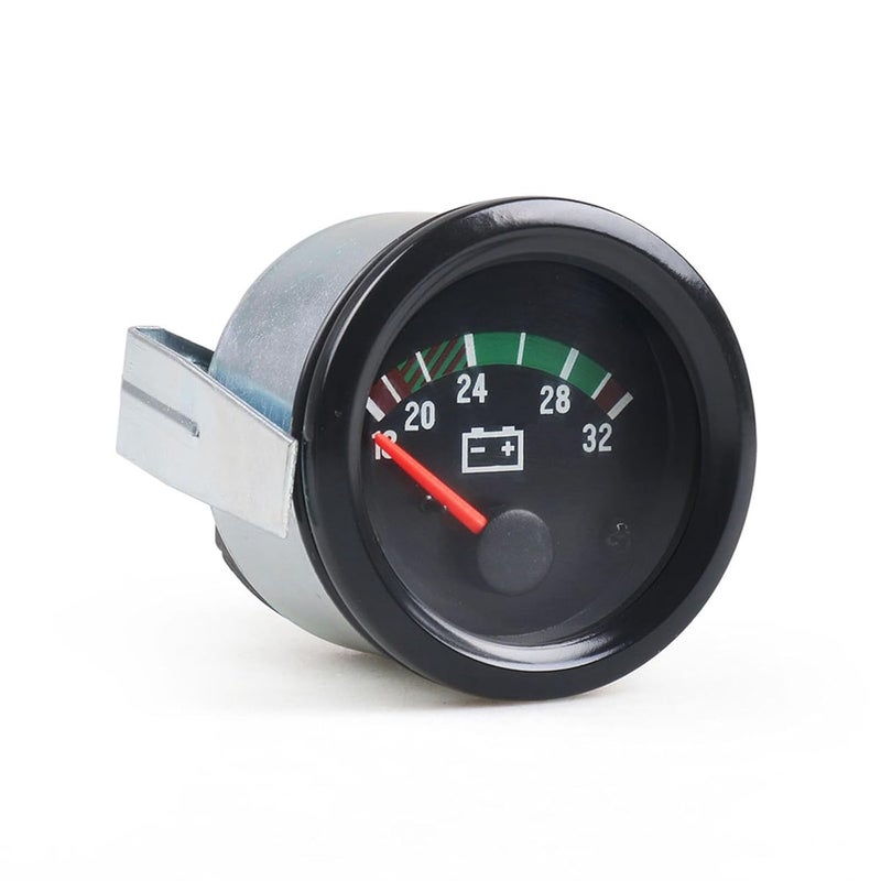 Dyno Racing 2" 52mm Electronic Car Voltmeter Pointer Volt Gauge Voltage Meter Yellow Light Car Meter Read 18-32V - Image 5